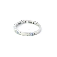 10K White Gold Tanzanite & Diamond Ring, size 6.5 - 4.5