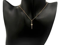 14K Rose Gold 0.13cttw Diamond Pendant, 18"