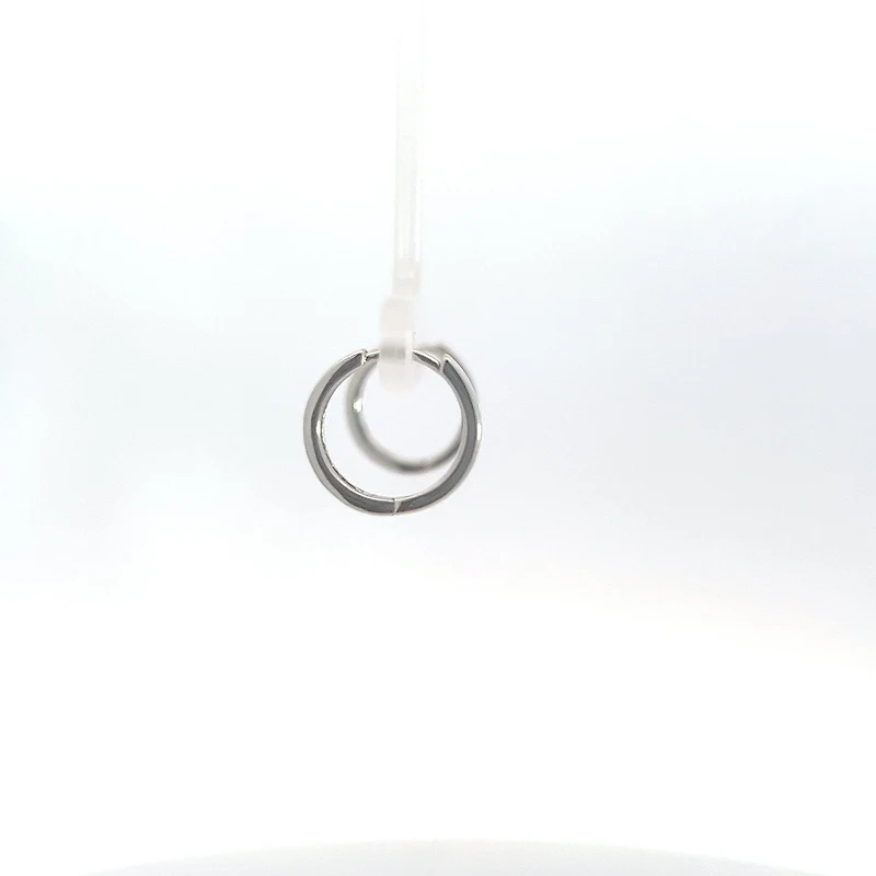 10K White Gold 0.16cttw Genuine Ruby & 0.03cttw Diamond Hoop Huggie Hinged Earrings