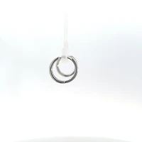 10K White Gold 0.16cttw Genuine Ruby & 0.03cttw Diamond Hoop Huggie Hinged Earrings