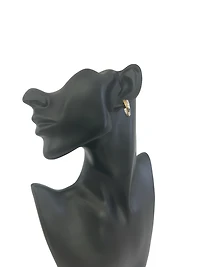 10K Two Tone Gold 24mm Earrings