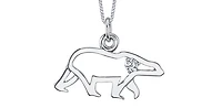10K White Gold 0.067cttw Canadian Diamond Polar Bear Pendant, 18"