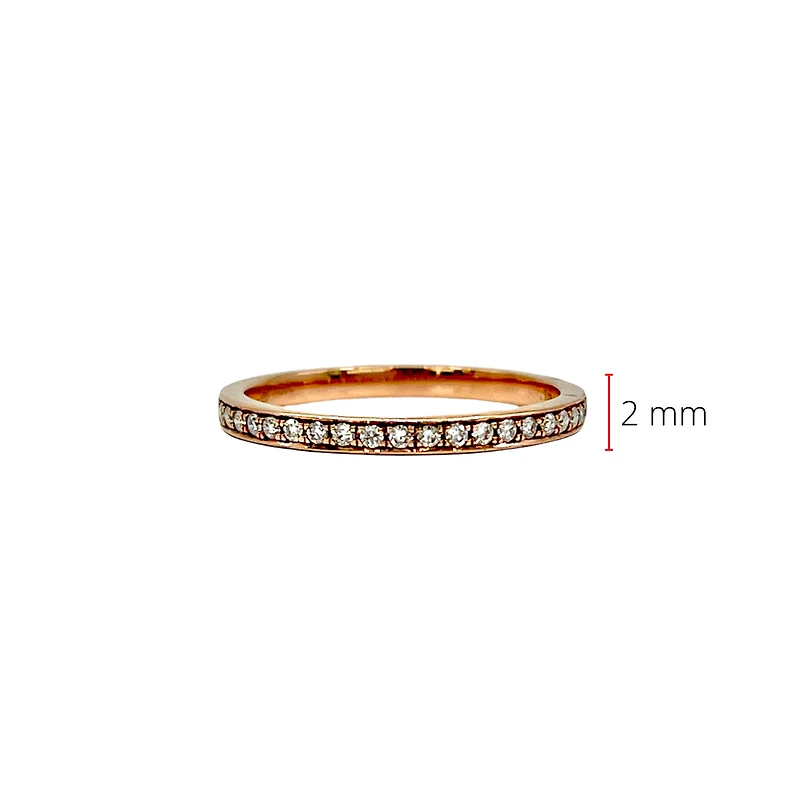 10K Rose Gold 0.10cttw Diamond Ring - Size 6.75 - 4.5