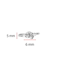 10K White Gold 0.03cttw Round Cut Diamond Ring, size 6.5
