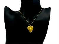 Gold Plated on 925 Sterling Silver Heart Shaped Locket with Filigree Design - 21mm x 20mm
