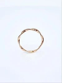 10K Rose Gold Twisty Patterned Ring, size 6.5