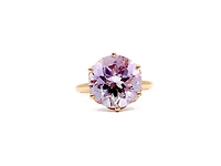10K Rose Gold 5 carat Genuine Lilac Amethyst Ring, size 6.5
