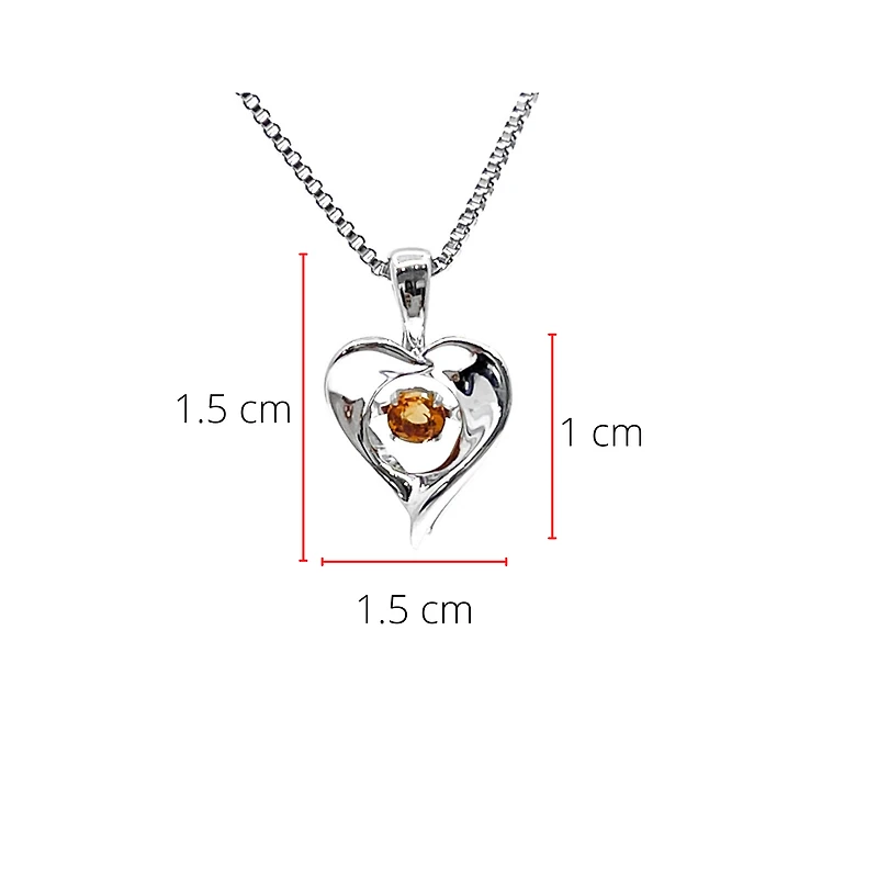 Sterling Silver 0.10cttw Citrine Pendant, 18"