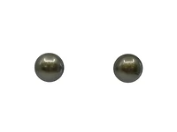 14K White Gold 7mm Tahitian Pearl Stud Earrings with Butterfly Backs