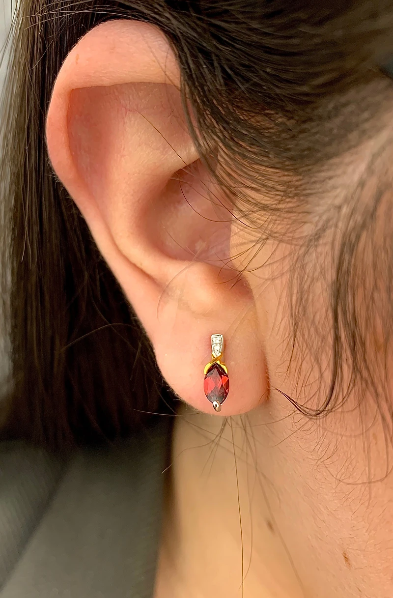 Garnet & Diamond Earrings