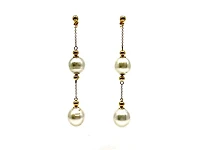 14K Yellow Gold South Sea Pearl Earrings with Butterfly Backs
