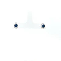 10K White Gold 4mm Sapphire Earrings