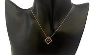 14K Yellow Gold 0.44cttw Citrine and 0.10cttw Diamond Necklace - 18 Inches