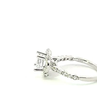 14K Round Brilliant Cut Halo Diamond Ring
