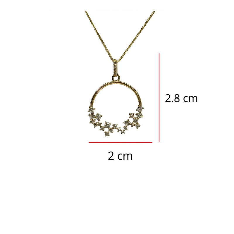 10K Yellow Gold 0.50cttw Diamond Necklace, 18"