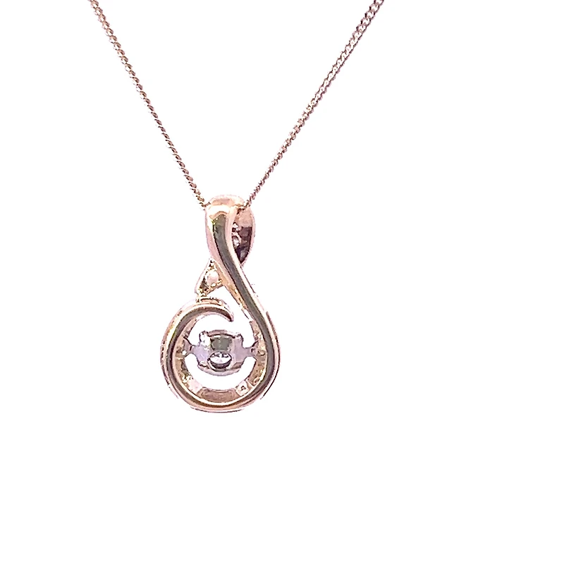10K Yellow Gold 0.05 cttw Diamond Pulse Pendant
