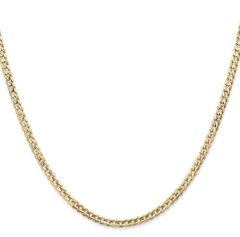 14K Yellow Gold Open Concave Curb Chain