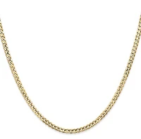 14K Yellow Gold Open Concave Curb Chain