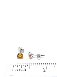 10K White Gold 0.96cttw Citrine Stud Earrings