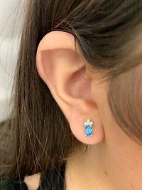 Blue Topaz & Diamond Earrings