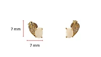 10K Yellow Gold 0.60cttw Opal and 0.04cttw Diamond Stud Earrings