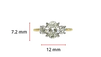 14K Gold 1.55cttw Lab Grown Diamond 3 Stone Ring - /