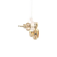 10K Yellow Gold 7x5mm Citrine and 0.02cttw Diamond Earrings