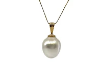 14K Yellow Gold 12.5mm South Sea Pearl Pendant with 10K Yellow Gold Chain