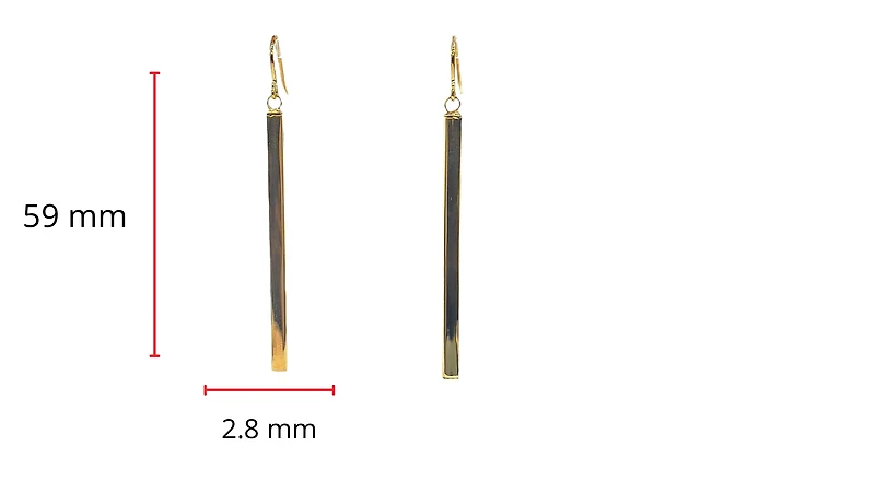 10K Yellow Gold 57mm Earrings