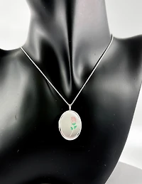 Sterling Silver Oval Locket Necklace 18"