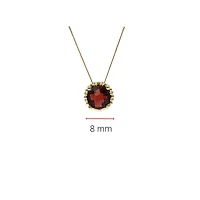 10K Yellow Gold 8mm - 2.50cttw Garnet Necklace - 18 Inches