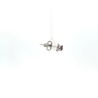 10K White Gold Genuine Ruby  Earrings