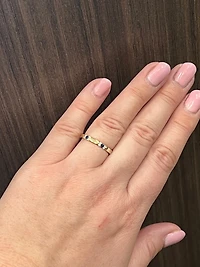 10K Yellow Gold Sapphire & Diamond Ring