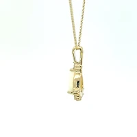 10K Yellow Gold Opal and Diamond Pendant