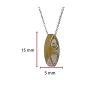 10K Two-Tone Reversible 0.08cttw Diamond Pendant, 18"