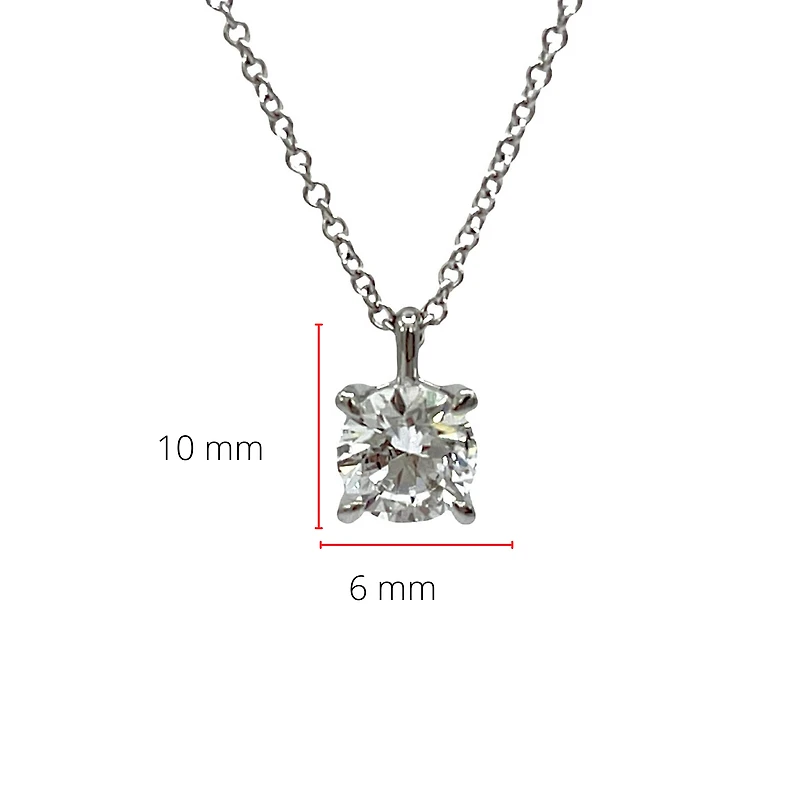 14K Gold Lab Grown 1.06cttw Round Brilliant Cut Diamond Claw Set Pendant