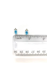 Blue Topaz & Diamond Earrings