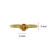 10K Yellow Gold 0.22cttw Genuine Citrine and 0.03cttw Diamond Ring