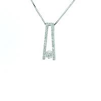 10K White Gold 0.30 cttw Canadian Diamond Pendant, 18"
