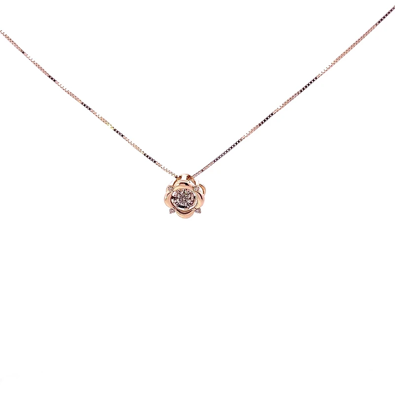 10K Yellow Gold 0.25 cttw  Diamond  Pulse Pendant, 18"