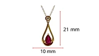 10K Yellow Gold 0.45cttw Ruby and 0.055cttw Diamond Necklace, 18"