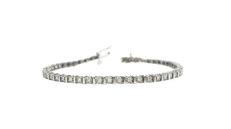 10K White Gold 0.50cttw Diamond Tennis Bracelet, 7"