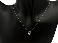 10K Yellow Gold 1.00cttw Green Amethyst (Prasiolite) and 0.042cttw Diamond Necklace, 18"