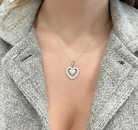 Silver Heart Pendant  with Cz