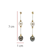 14K Yellow Gold South Sea and Tahitian Pearl Earrings with Butterfly Backs