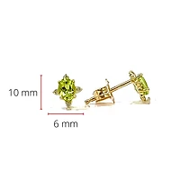 10K Yellow Gold 0.30cttw Peridot & 0.04cttw Diamond Earrings