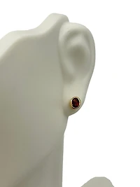 10K Yellow Gold 0.45cttw Oval Cut Garnet Earrings