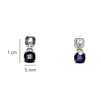 10K White Gold 6mm Cushion Cut Created Alexandrite and 0.01cttw Diamond Earrings