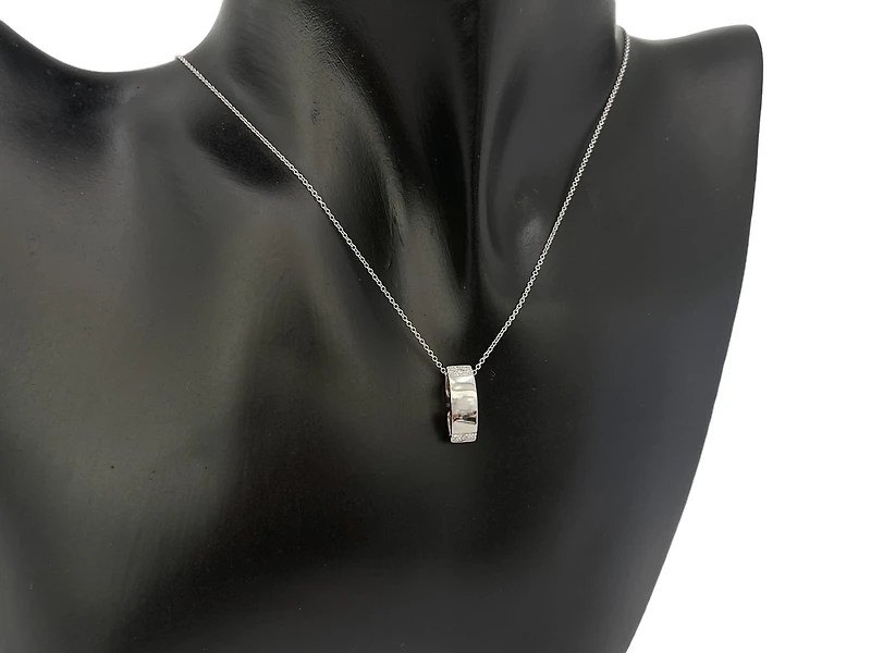 10K Two-Tone Reversible 0.08cttw Diamond Pendant, 18"