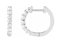 14K Lab-Grown Diamond Hoop Earrings - Gold / Diamonds =